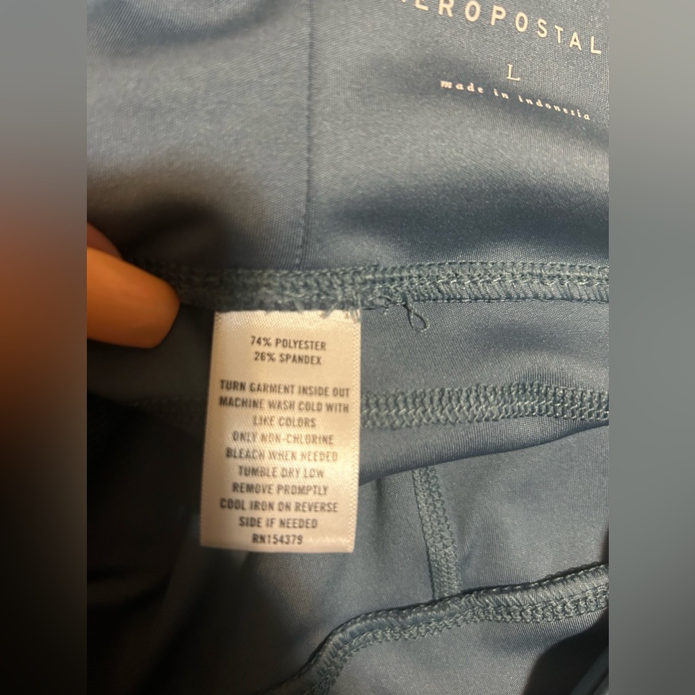 NWT- Aeropostale Blue leggings- high rise w/ pockets- size large - Picture 10 of 11
